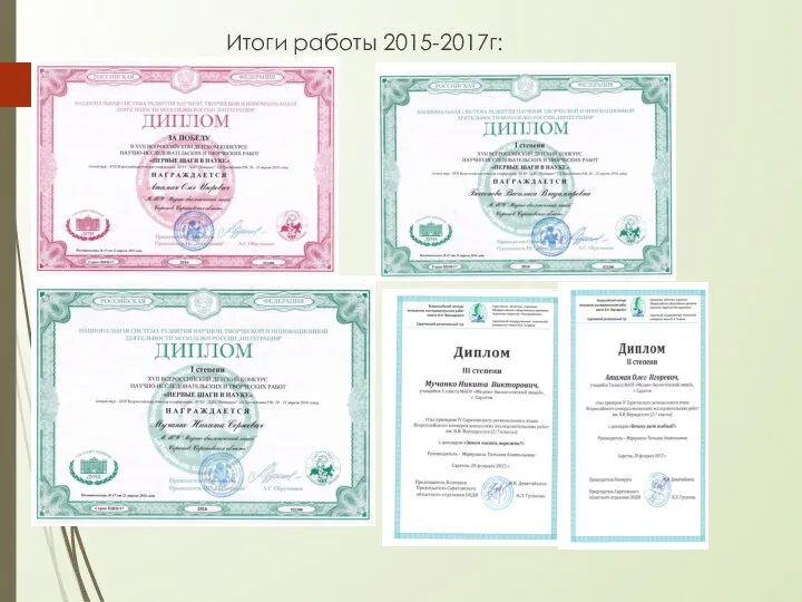 Итоги работы 2015-2017г: