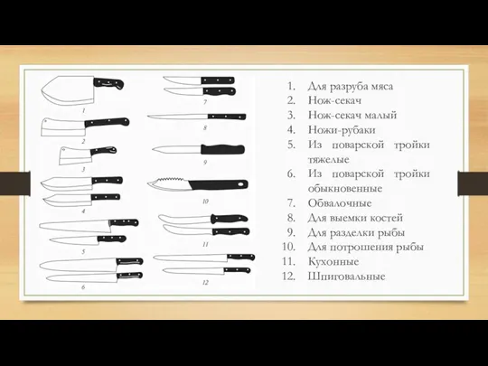 Для разруба мяса Нож-секач Нож-секач малый Ножи-рубаки Из поварской тройки тяжелые