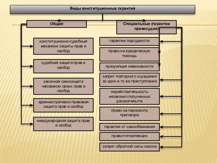 Виды конституционных гарантий судебная защита прав и свобод гарантии подсудности право
