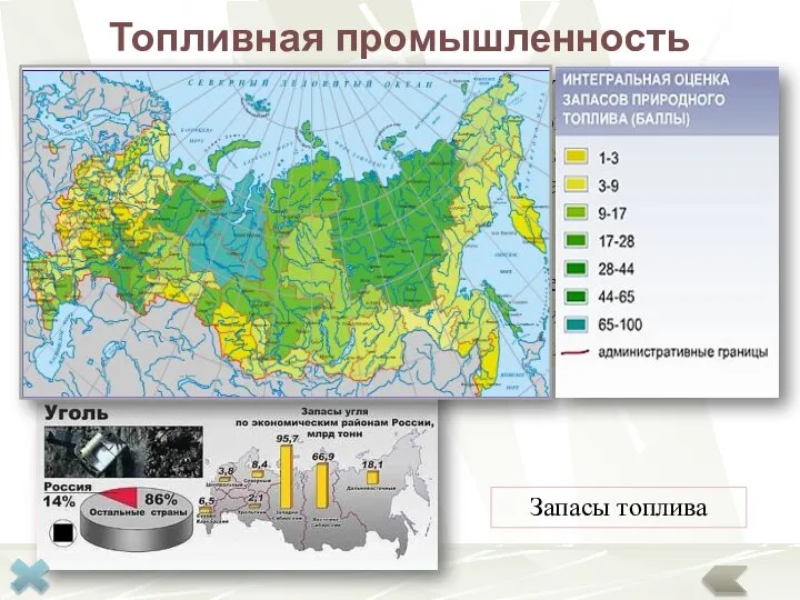 Топливная промышленность занимается добычей и переработкой топлива. Имеет собственную базу и