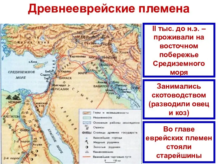 Древнееврейские племена II тыс. до н.э. – проживали на восточном побережье