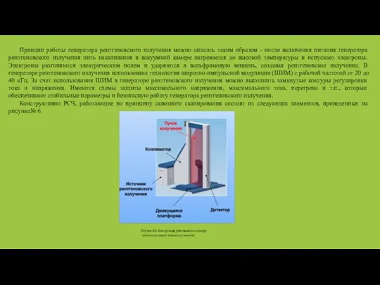 Принцип работы генератора рентгеновского излучения можно описать таким образом - после