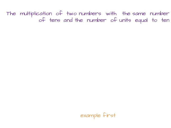 The multiplication of two numbers with the same number of tens