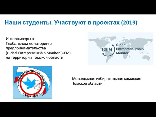 Интервьюеры в Глобальном мониторинге предпринимательства (Global Entrepreneurship Monitor (GEM) на территории