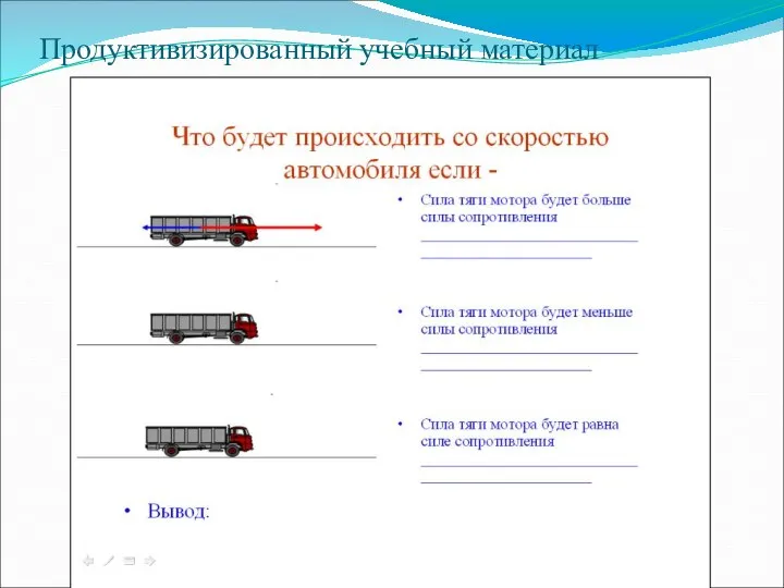 Продуктивизированный учебный материал