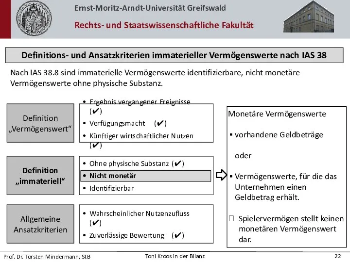 Definitions- und Ansatzkriterien immaterieller Vermögenswerte nach IAS 38 Nach IAS 38.8