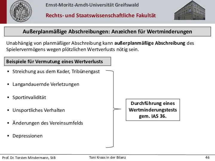 Außerplanmäßige Abschreibungen: Anzeichen für Wertminderungen Unabhängig von planmäßiger Abschreibung kann außerplanmäßige