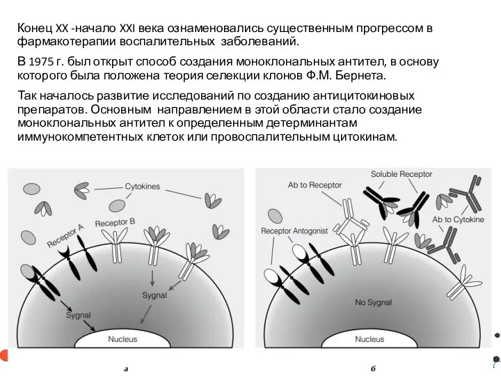 Конец XX -начало XXI века ознаменовались существенным прогрессом в фармакотерапии воспалительных