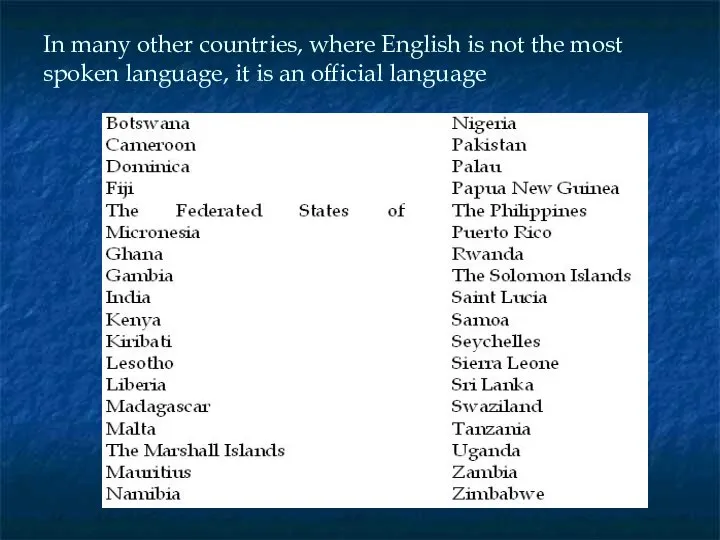 In many other countries, where English is not the most spoken