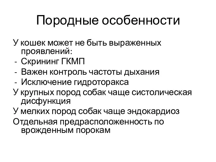 Породные особенности У кошек может не быть выраженных проявлений: Скрининг ГКМП