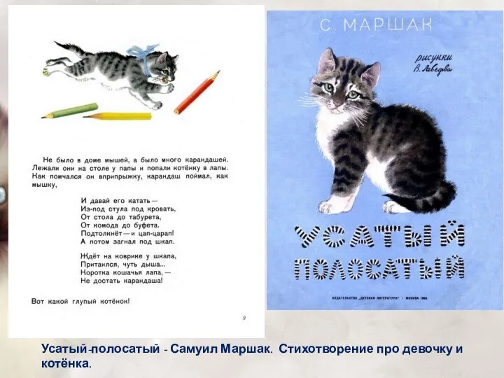 Усатый-полосатый - Самуил Маршак. Стихотворение про девочку и котёнка.