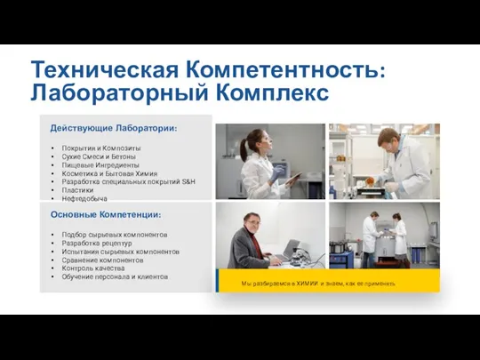 Действующие Лаборатории: Покрытия и Композиты Сухие Смеси и Бетоны Пищевые Ингредиенты