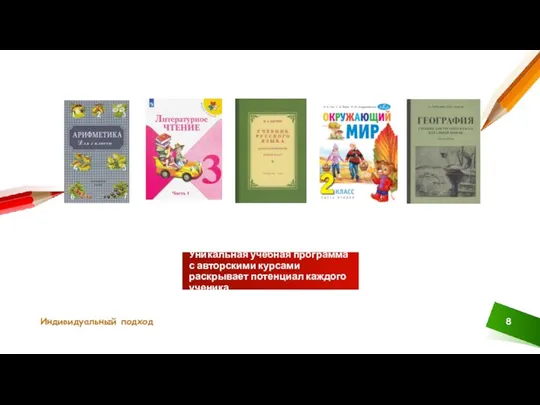 Уникальная учебная программа с авторскими курсами раскрывает потенциал каждого ученика Индивидуальный подход