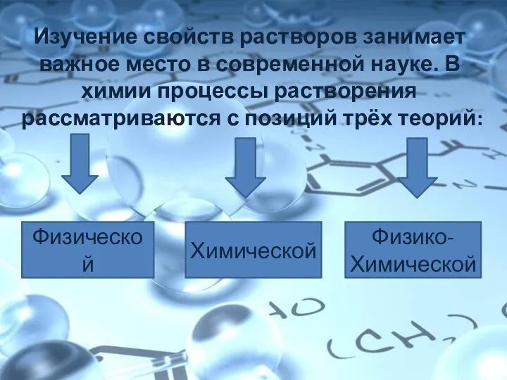 Изучение свойств растворов занимает важное место в современной науке. В химии