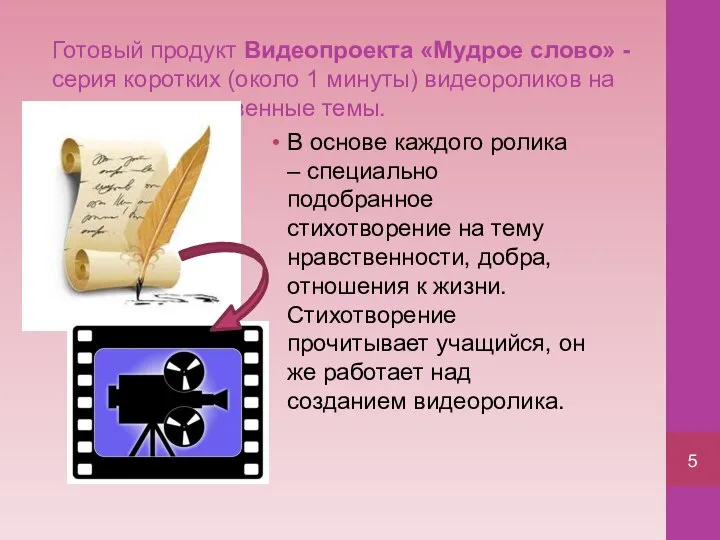 Готовый продукт Видеопроекта «Мудрое слово» - серия коротких (около 1 минуты)