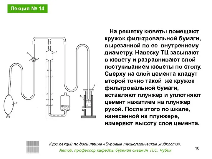 На решетку кюветы помещают кружок фильтровальной бумаги, вырезанной по ее внутреннему