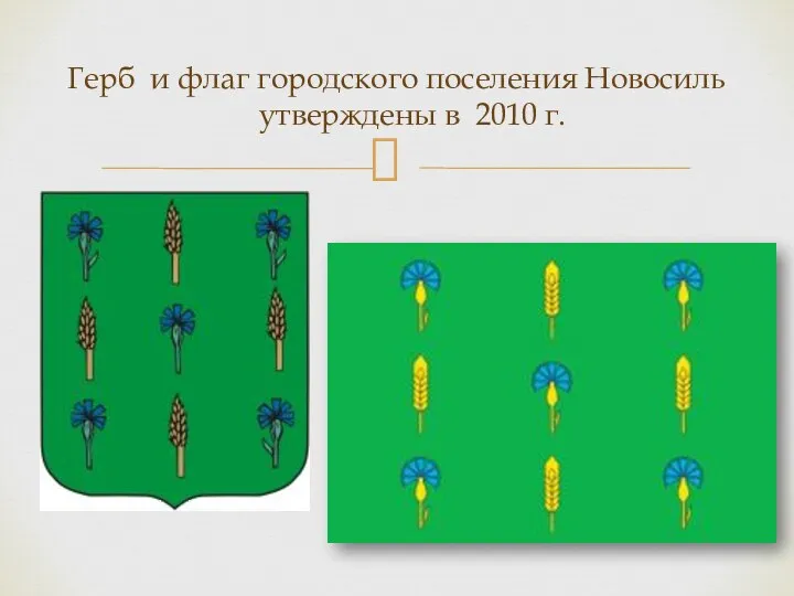 Герб и флаг городского поселения Новосиль утверждены в 2010 г.