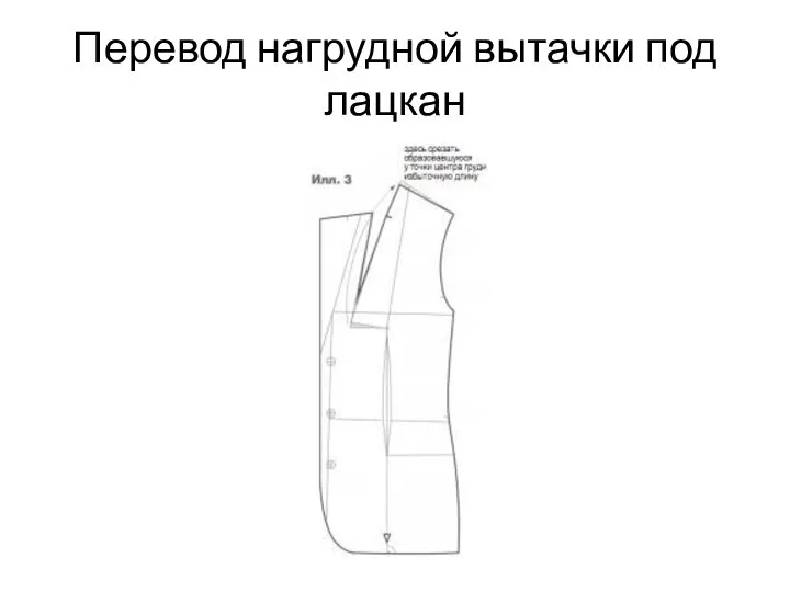 Перевод нагрудной вытачки под лацкан