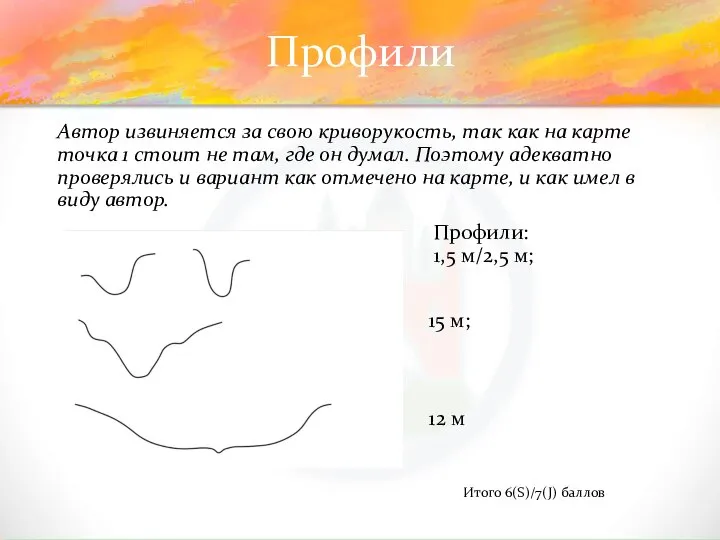 Профили Автор извиняется за свою криворукость, так как на карте точка