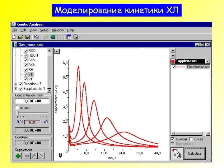 Моделирование кинетики ХЛ