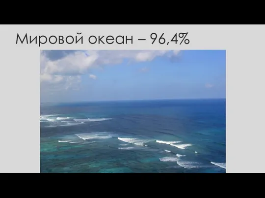 Мировой океан – 96,4%