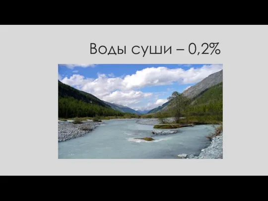 Воды суши – 0,2%