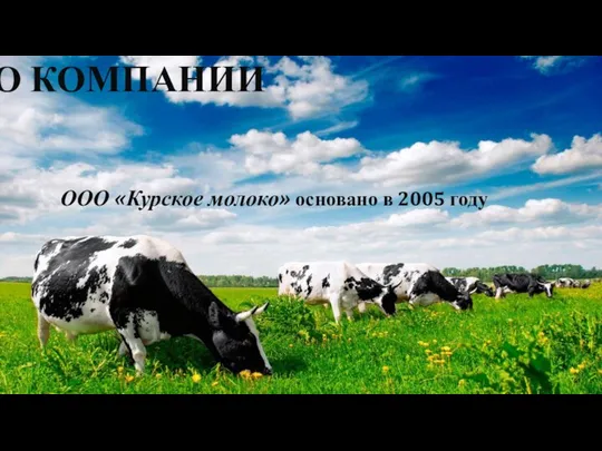 О КОМПАНИИ ООО «Курское молоко» основано в 2005 году