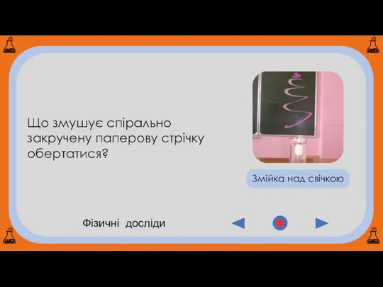 Фізичні досліди Змійка над свічкою Що змушує спірально закручену паперову стрічку обертатися?