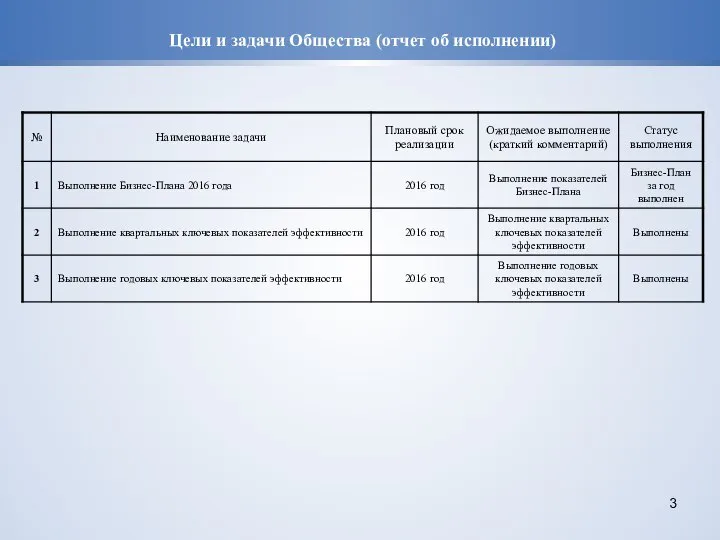 Цели и задачи Общества (отчет об исполнении) 3