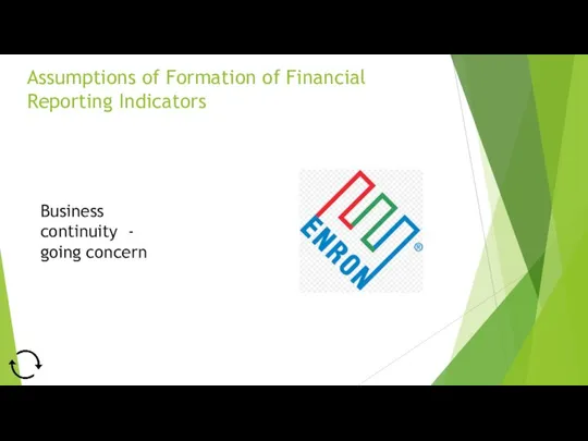 Assumptions of Formation of Financial Reporting Indicators Business continuity - going concern