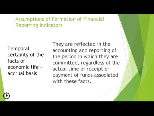 Assumptions of Formation of Financial Reporting Indicators They are reflected in