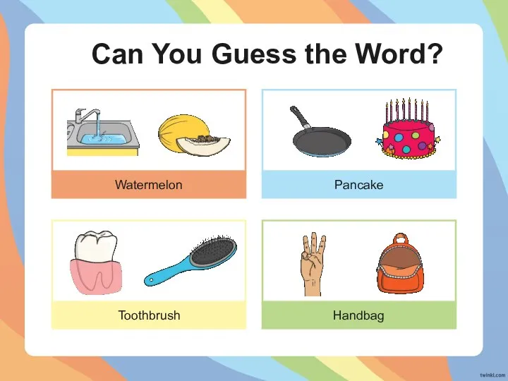 Can You Guess the Word? Watermelon Pancake Toothbrush Handbag