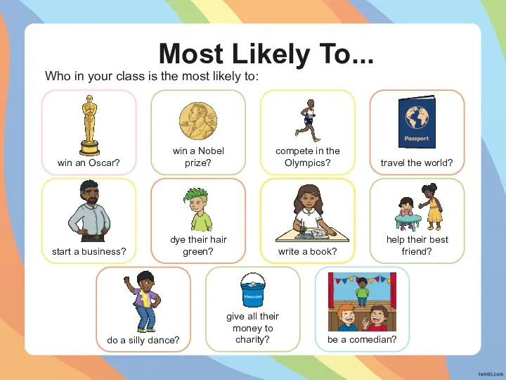 Most Likely To... Who in your class is the most likely to: