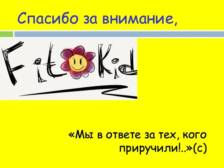 Спасибо за внимание, «Мы в ответе за тех, кого приручили!..»(с)