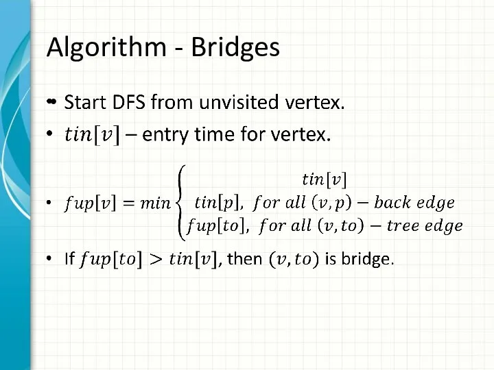 Algorithm - Bridges