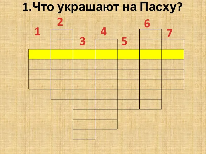 1 2 3 4 5 6 7 1.Что украшают на Пасху?