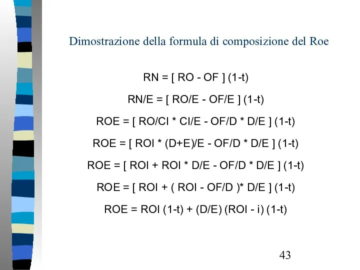 Dimostrazione della formula di composizione del Roe RN = [ RO