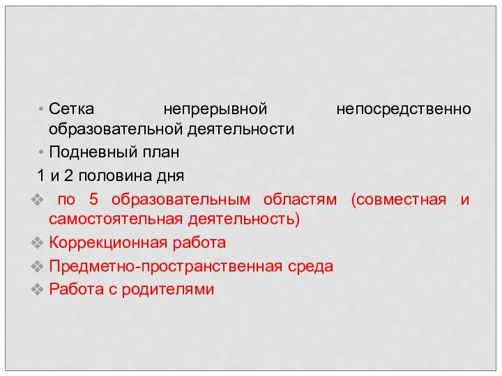 Сетка непрерывной непосредственно образовательной деятельности Подневный план 1 и 2 половина