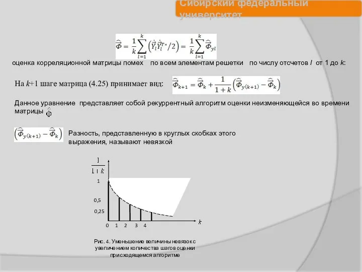 по всем элементам решетки оценка корреляционной матрицы помех по числу отсчетов