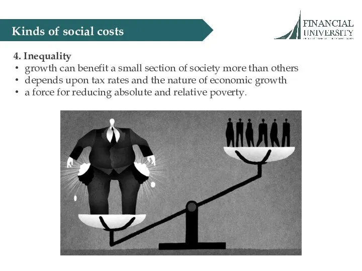 Kinds of social costs 4. Inequality growth can benefit a small