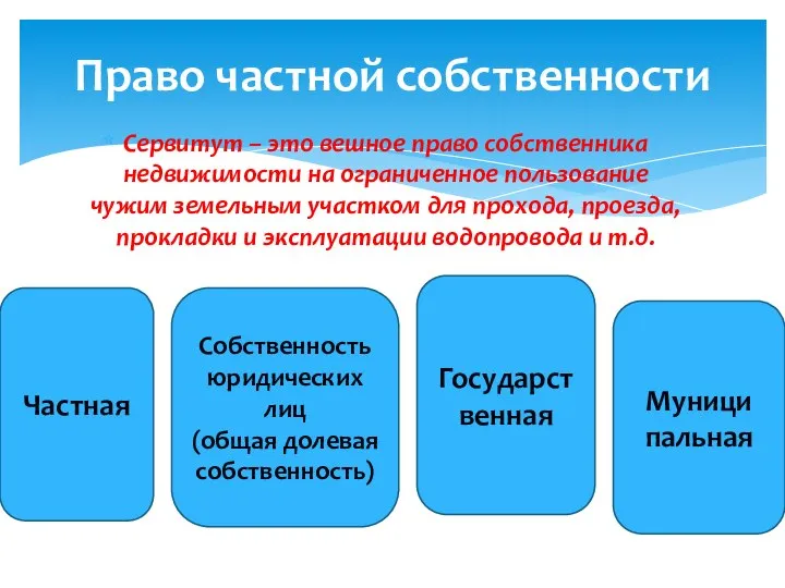 Сервитут – это вешное право собственника недвижимости на ограниченное пользование чужим