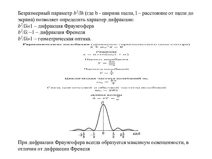 Безразмерный параметр b2/lh (где b - ширина щели, l – расстояние