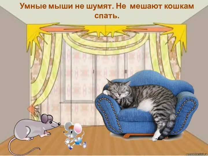 Умные мыши не шумят. Не мешают кошкам спать.