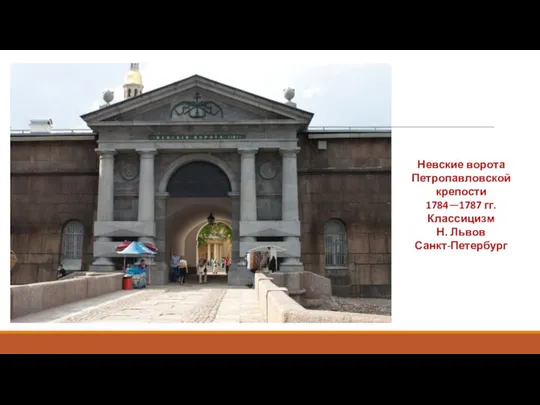 Невские ворота Петропавловской крепости 1784—1787 гг. Классицизм Н. Львов Санкт-Петербург