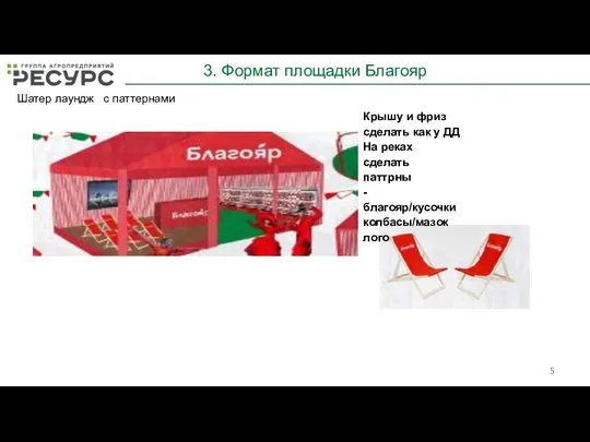 3. Формат площадки Благояр Шатер лаундж с паттернами Крышу и фриз