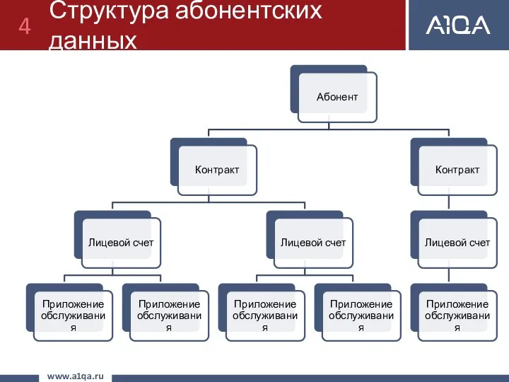 Структура абонентских данных www.a1qa.ru