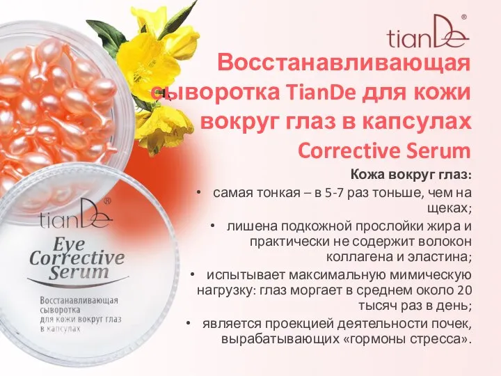 Восстанавливающая сыворотка TianDe для кожи вокруг глаз в капсулах Corrective Serum