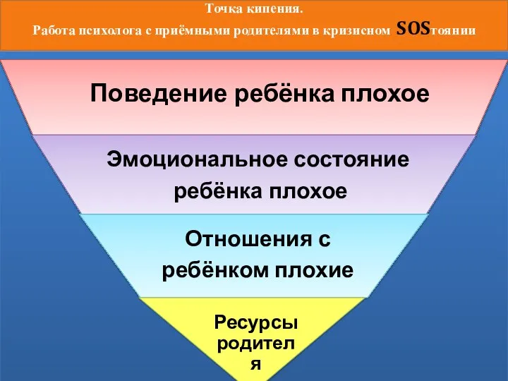 Точка кипения. Работа психолога с приёмными родителями в кризисном SOSтоянии Поведение