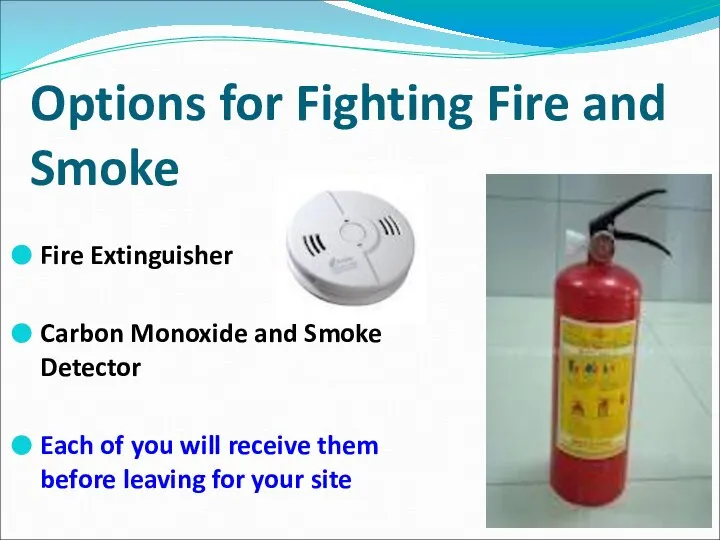 Options for Fighting Fire and Smoke Fire Extinguisher Carbon Monoxide and