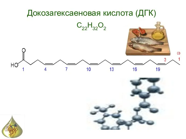 Докозагексаеновая кислота (ДГК) C22H32O2